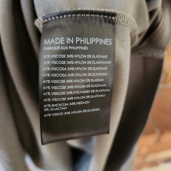 CLUB Monoco Olive Green Asymmetrical Dress.  Size L - Picture 13 of 16